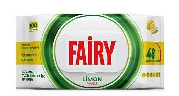 Fairy Yüzey Temizleme Mendili Limon 100'lü