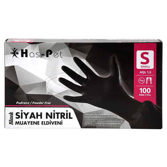 Haspet Vinil Muayene Eldiveni 100lü Siyah 100lü S