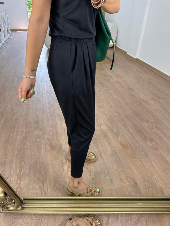 %100 Modal Şalvar Pantolon-Siyah