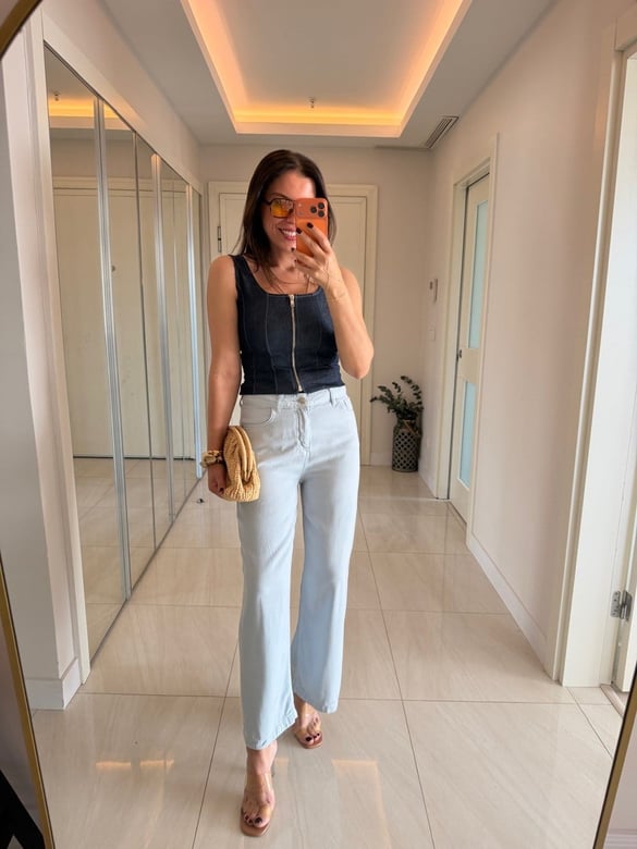 Premium Tensel Denim Pantolon - Mavi