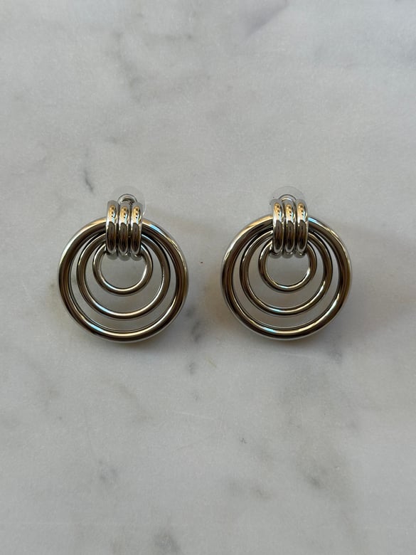 3 Sıralı Silver Halka Küpe