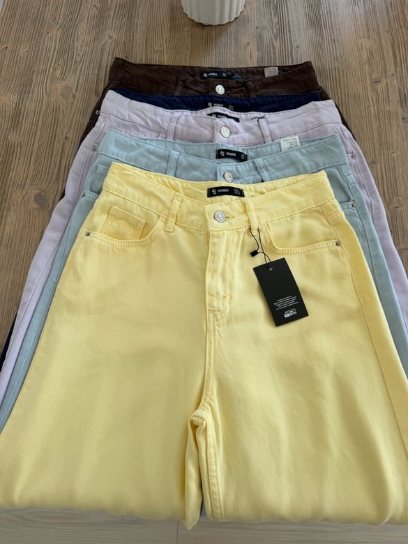 Premium Tensel Denim Pantolon - Sarı