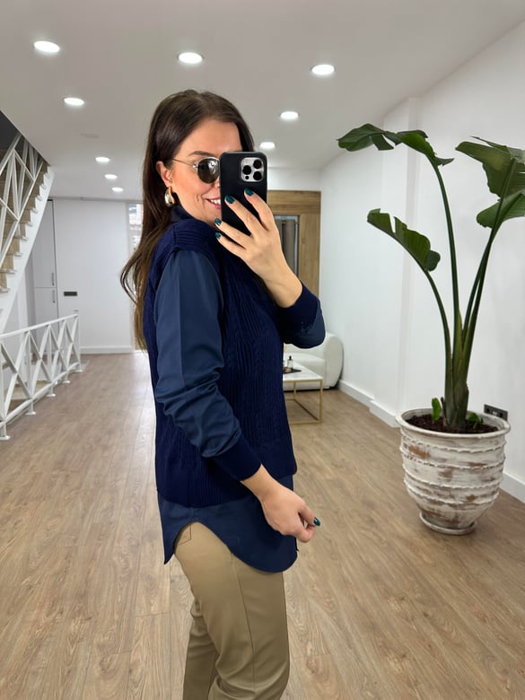 Ajur Detaylı Poplin Gömlek