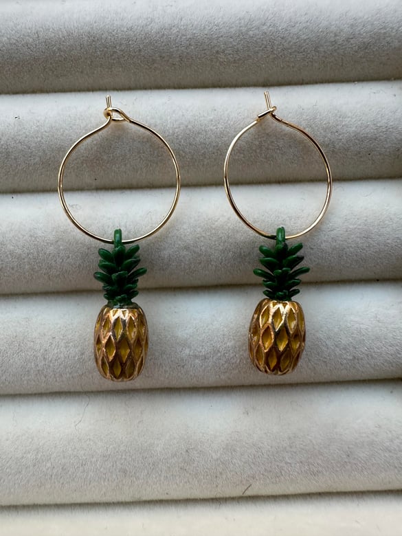 Ananas Tasarım Küpe 4cm