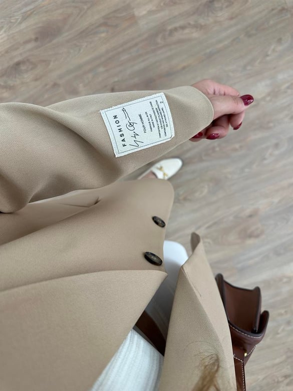 Armalı Blazer Ceket-Bej