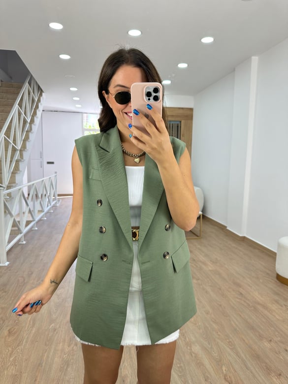 Astarlı Blazer Yelek-Çağla Yeşili