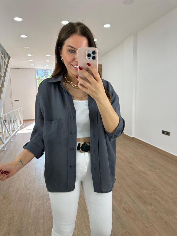 Basic Salaş Tnsel Gömlek-Antrasit