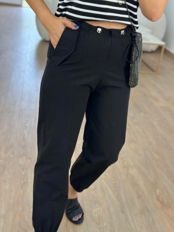 Beli Lastikli Cep Detaylı Pantolon