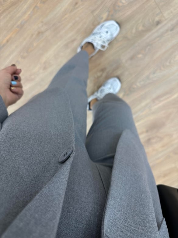 Blazer Ceketli Takım-Gri