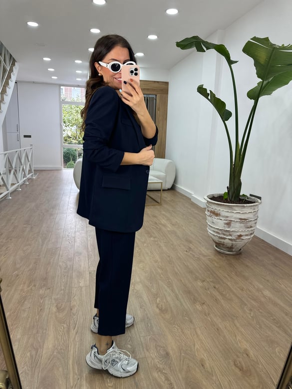 Blazer Ceketli Takım-Lacivert