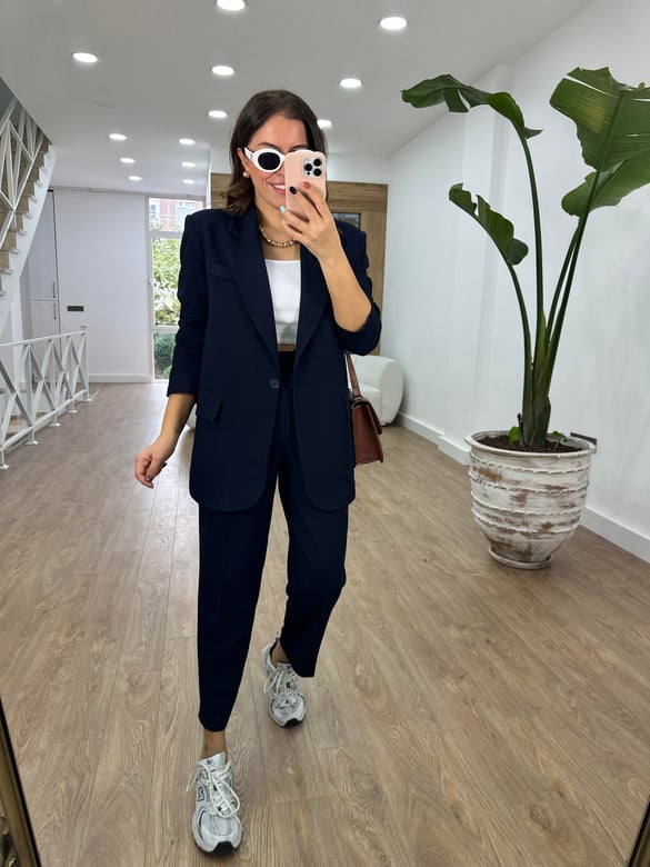 Blazer Ceketli Takım-Lacivert