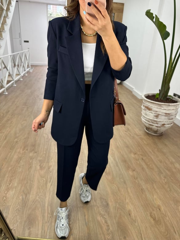 Blazer Ceketli Takım-Lacivert
