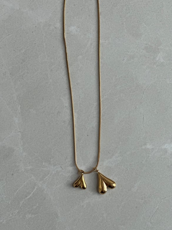 Çelik Gold Ters Kalp Tasarım Kolye 45 cm