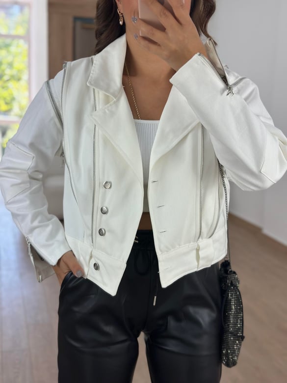 Çıkarılabilir Kollu Tasarım Gabardin Ceket