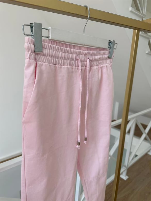 Çımalı Gabardin Pantolon-Pembe