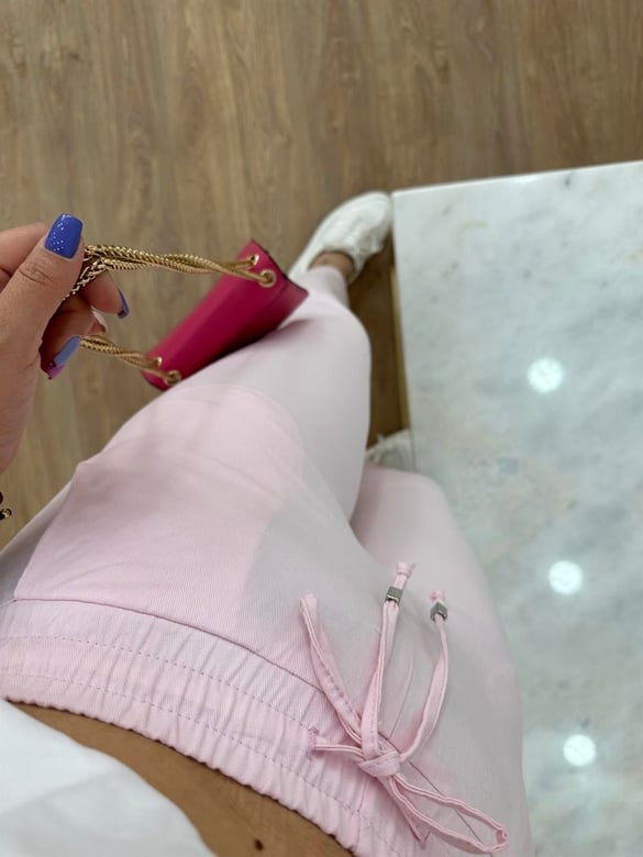 Çımalı Gabardin Pantolon-Pembe