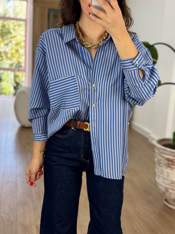 Çizgili Oversize Gömlek