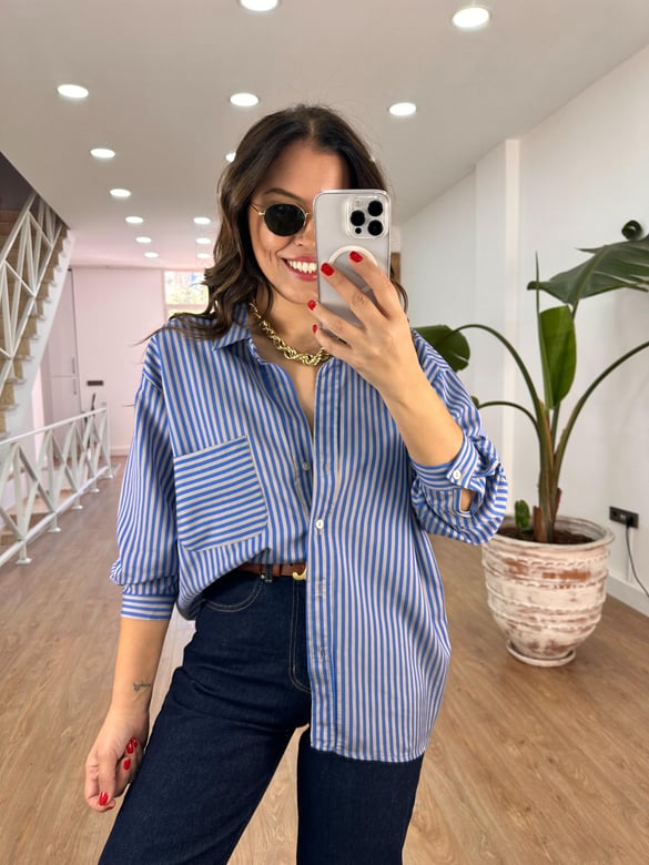Çizgili Oversize Gömlek