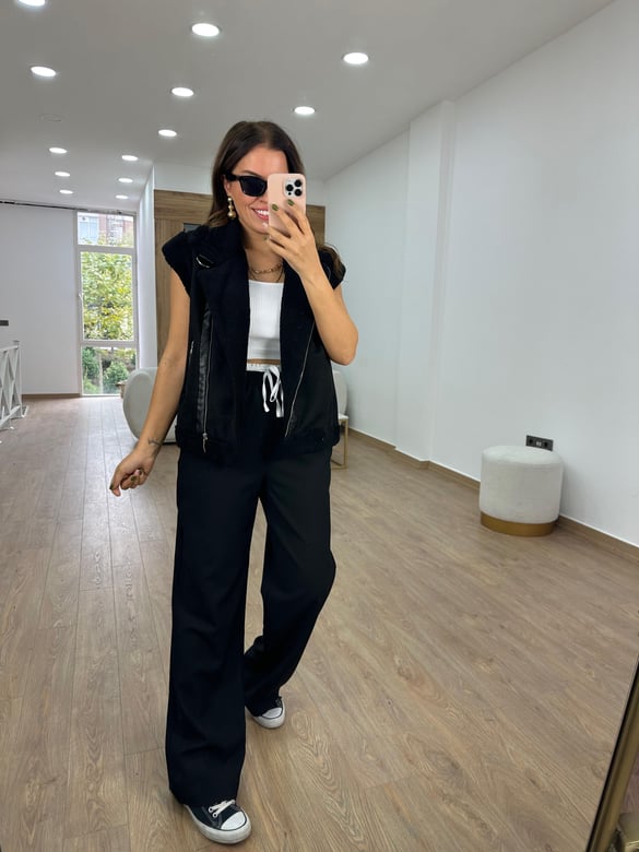 Dilvin Beli Bower Detaylı Pantolon