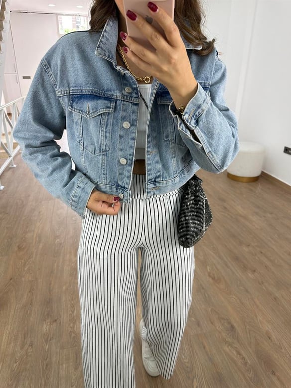 Dilvin Tint Yıkama Denim Ceket