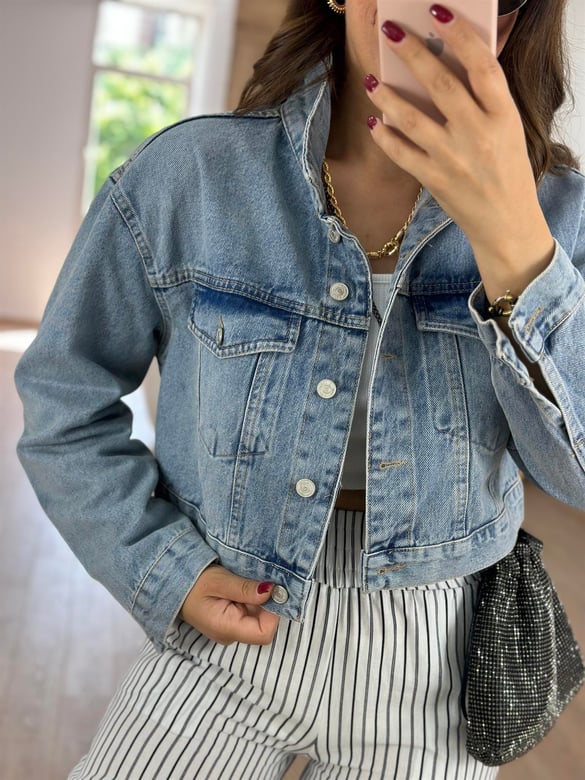 Dilvin Tint Yıkama Denim Ceket