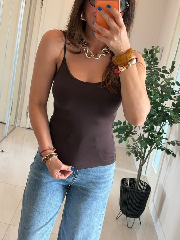 Askılı full likralı body-Kahve