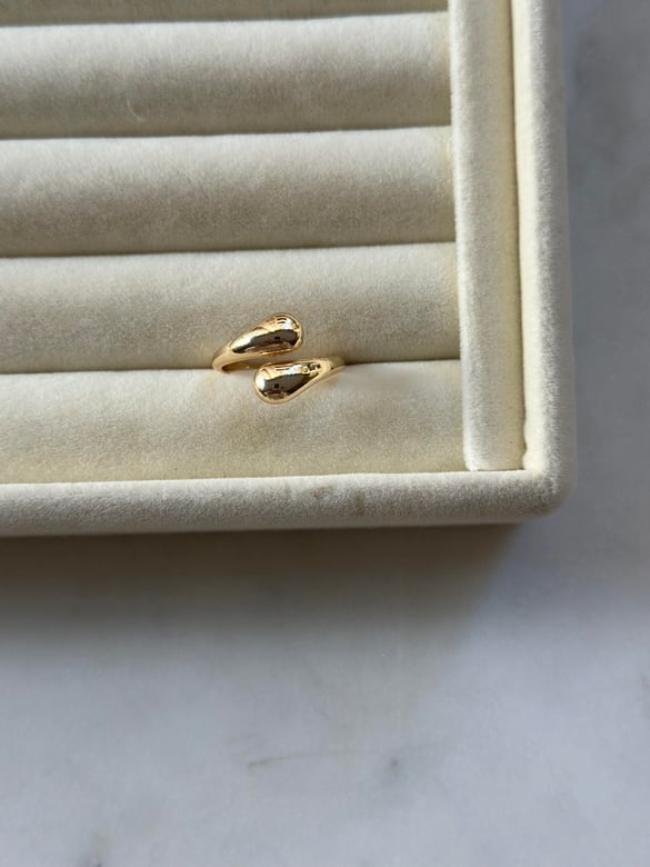Gold Damla Ayarlanabilir Yüzük