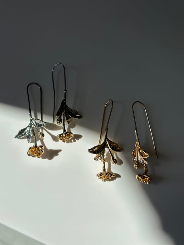 Gül Tasarım Gold Küpe