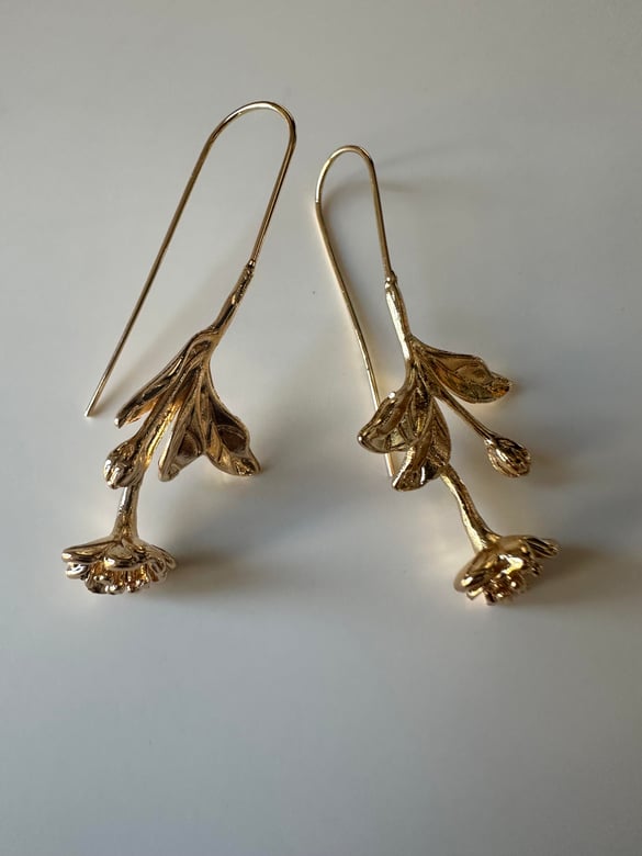 Gül Tasarım Gold Küpe