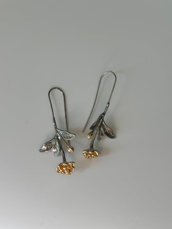 Gül Tasarım Silver-Gold Küpe