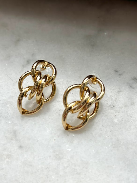 Halka Geçme Gold Küpe