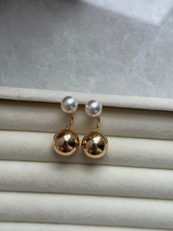 İncili Gold Topçuk Küpe