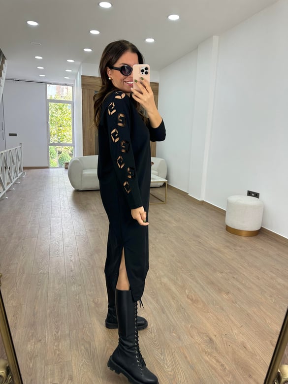 Kol Detaylı Sweat Elbise