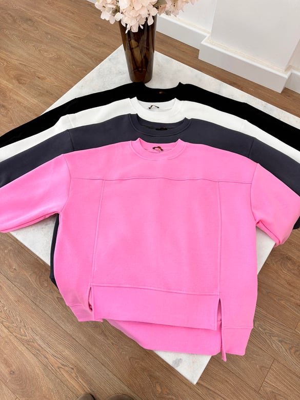 Kolu Ribanalı İçerisi Şardonlu  Sweatshirt - Siyah
