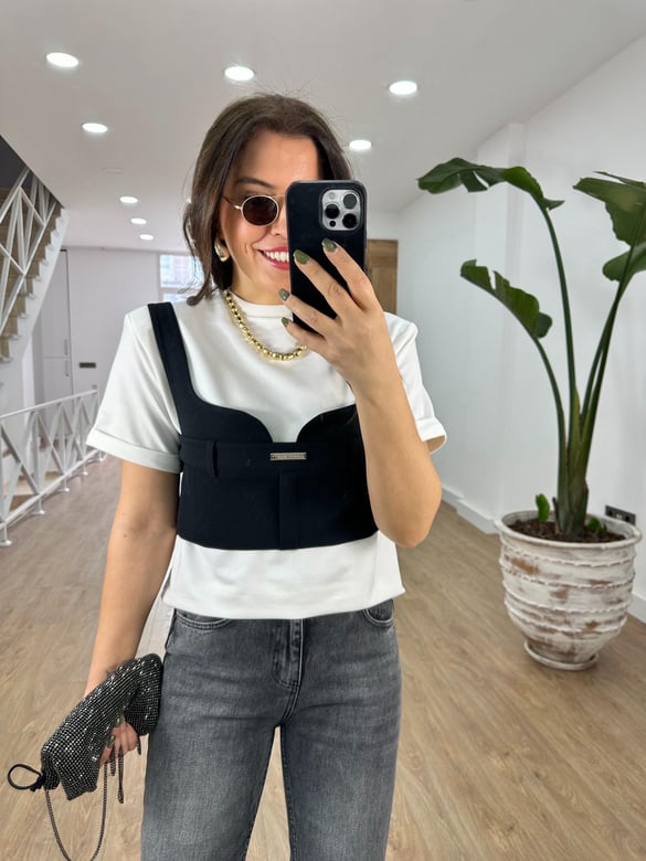 Korse Garnili Vatkalı Bluz