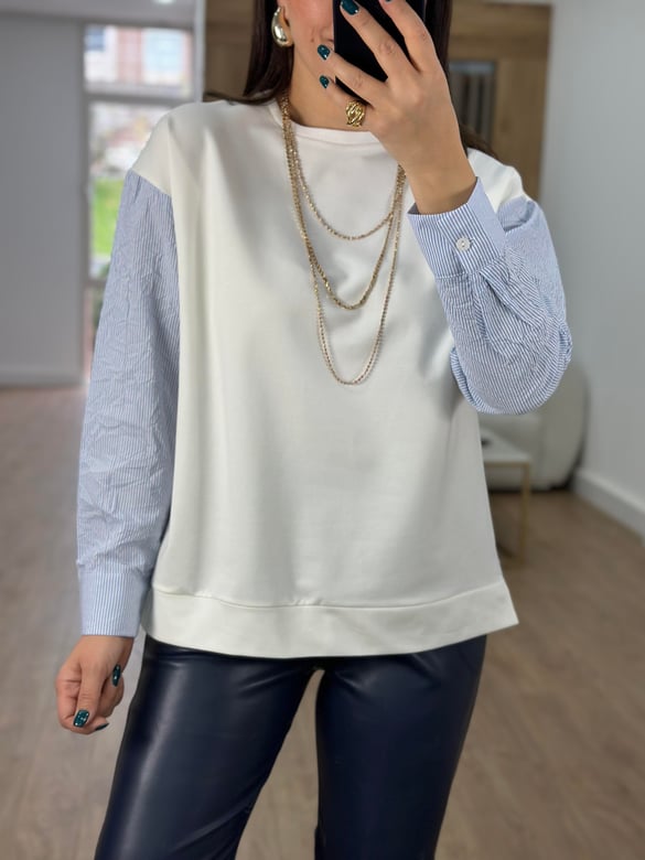 Krinkıl Kumaş Detaylı Sweatshirt