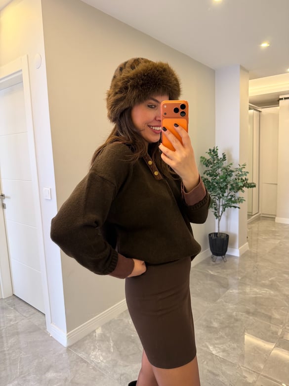 Kürklü Leopar Şapka
