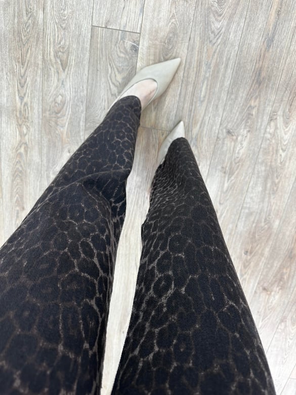Leopar Denim Palazzo Pantolon