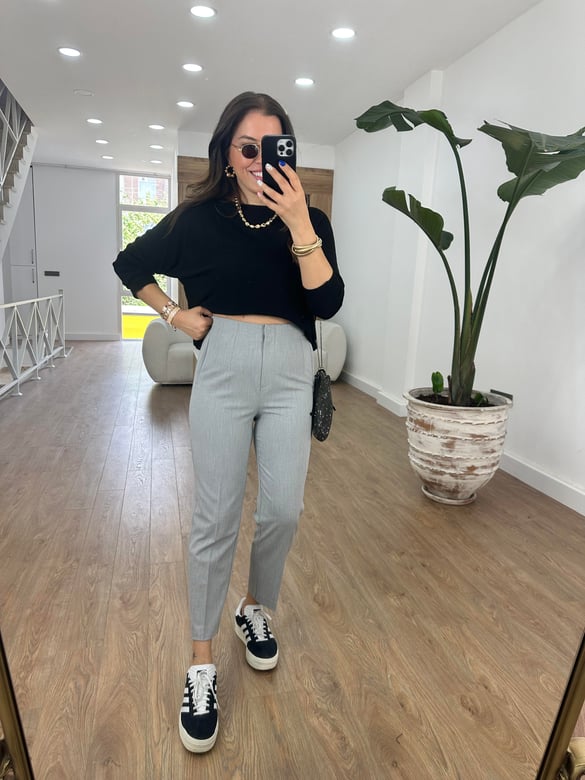 Marka Model Flatolu Pantolon-Gri