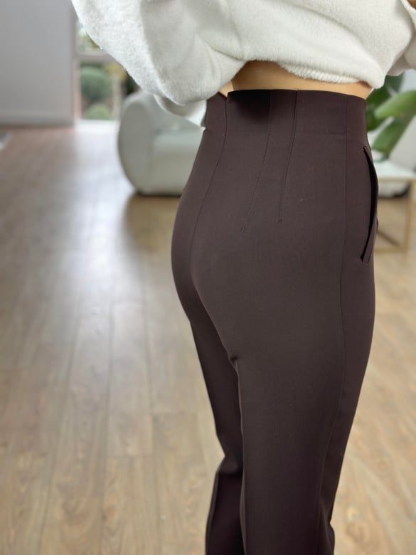 Marka Model Flatolu Pantolon - Kahve