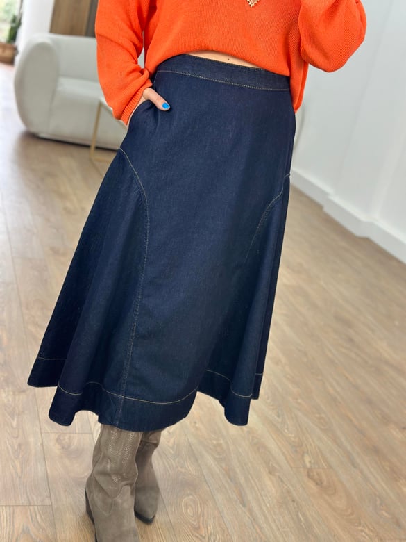Midi Boy Denim Etek 