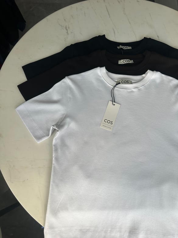 Orijinal Marka Bisiklet Yaka Basic Tshirt - Beyaz