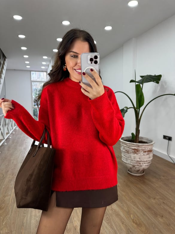 Orjinal Marka Basic Kazak - Kırmızı