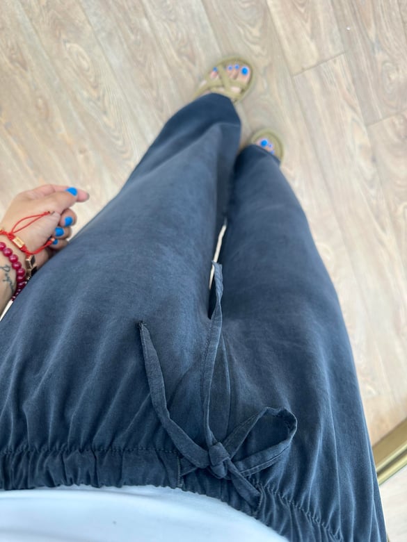Orjinal Marka Beli Lastikli Pantolon - Antrasit