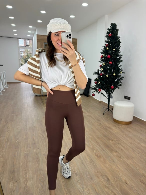 Oysho Fit Toparlayıcı Tayt-Kahve