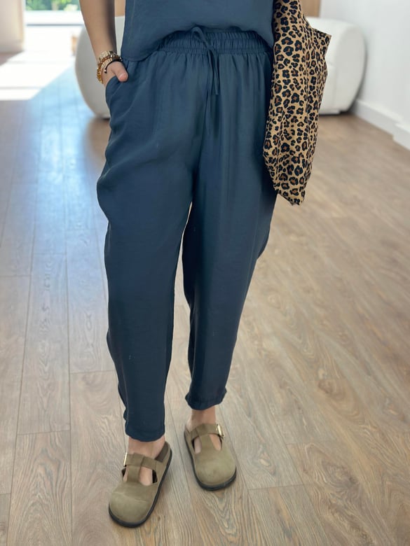 Pantolon Bluz Basic Tiril Takım-Antrasit