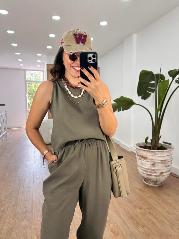 Pantolon Bluz Basic Tiril Takım-Haki