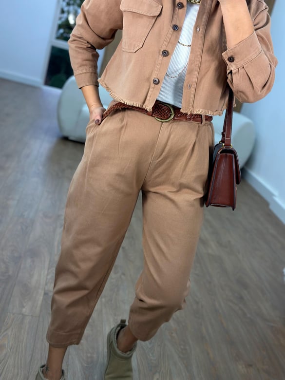 Pantolon Ceket Gabardin Takım-Camel