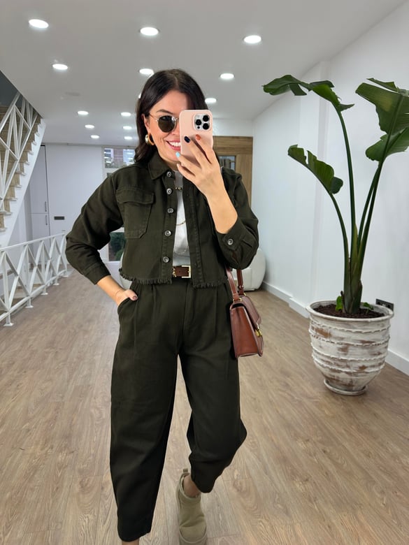 Pantolon Ceket Gabardin Takım-Haki