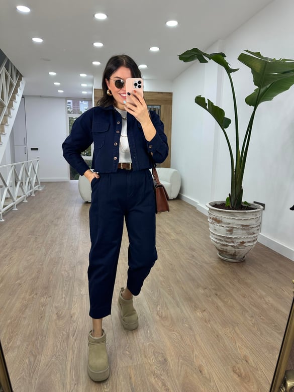 Pantolon Ceket Gabardin Takım-Lacivert